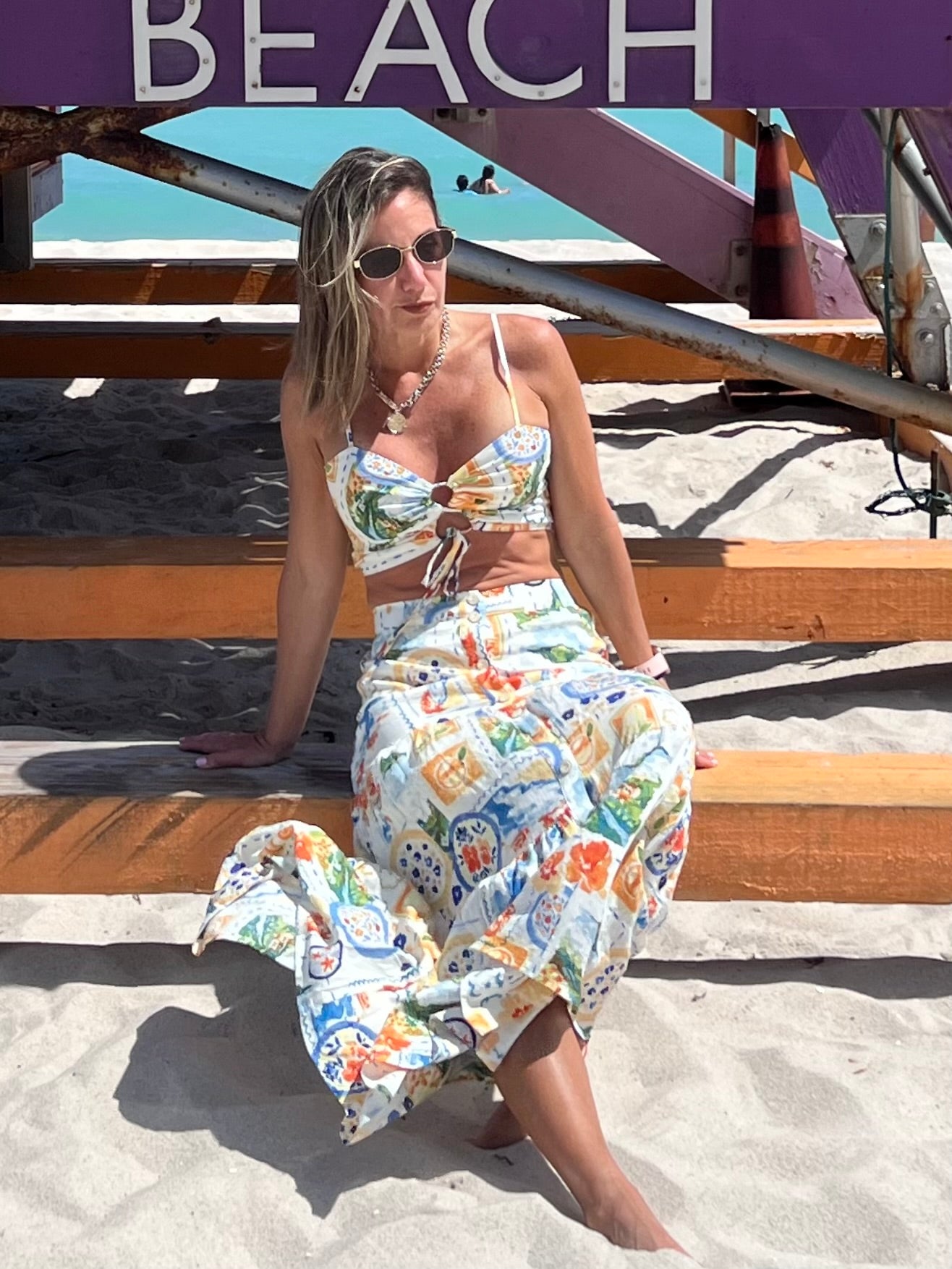 Mikonos  long skirt set