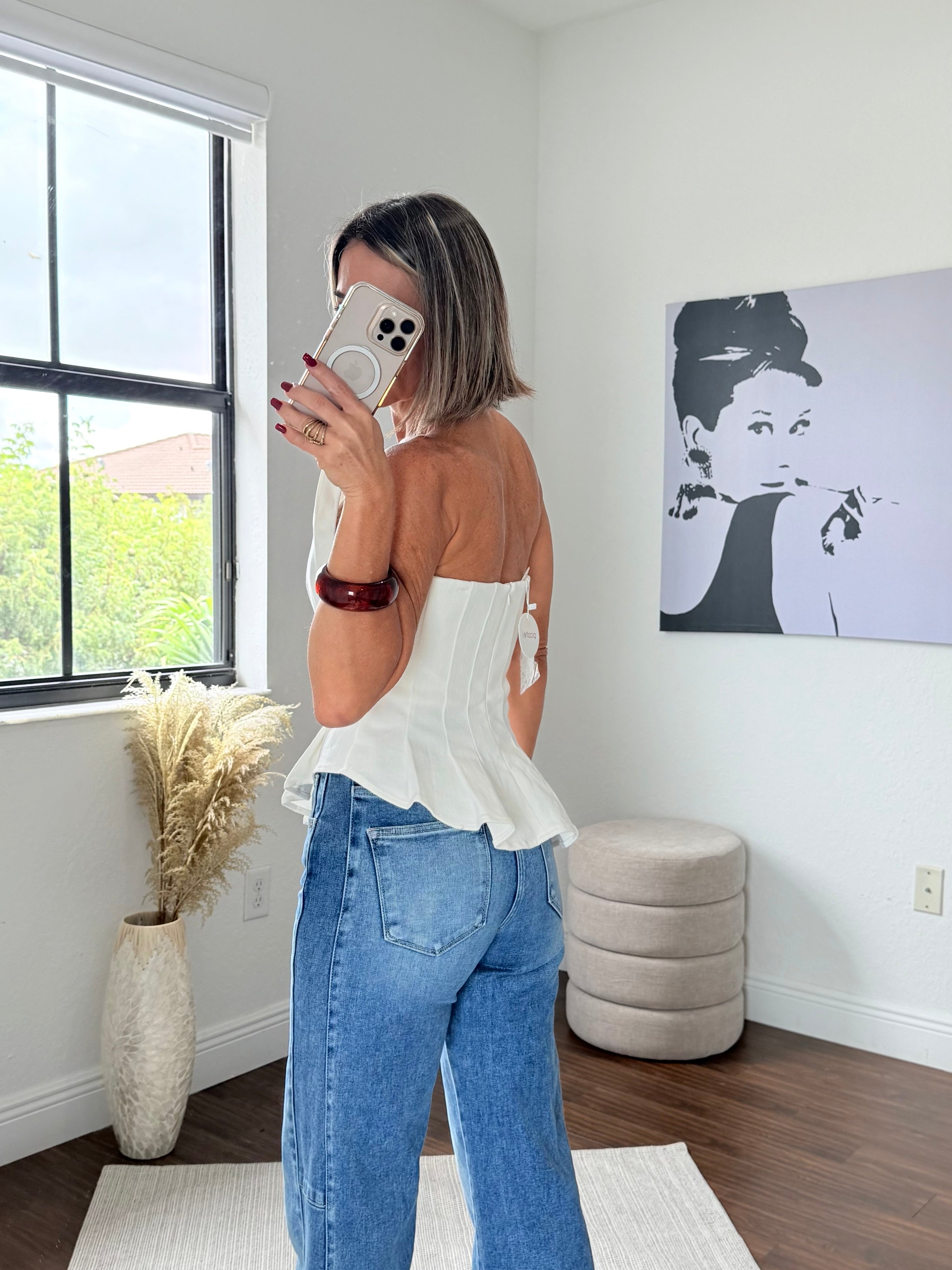 White Denim Top