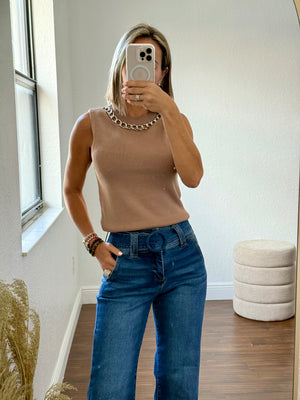 Brown Chain Reaction Top”