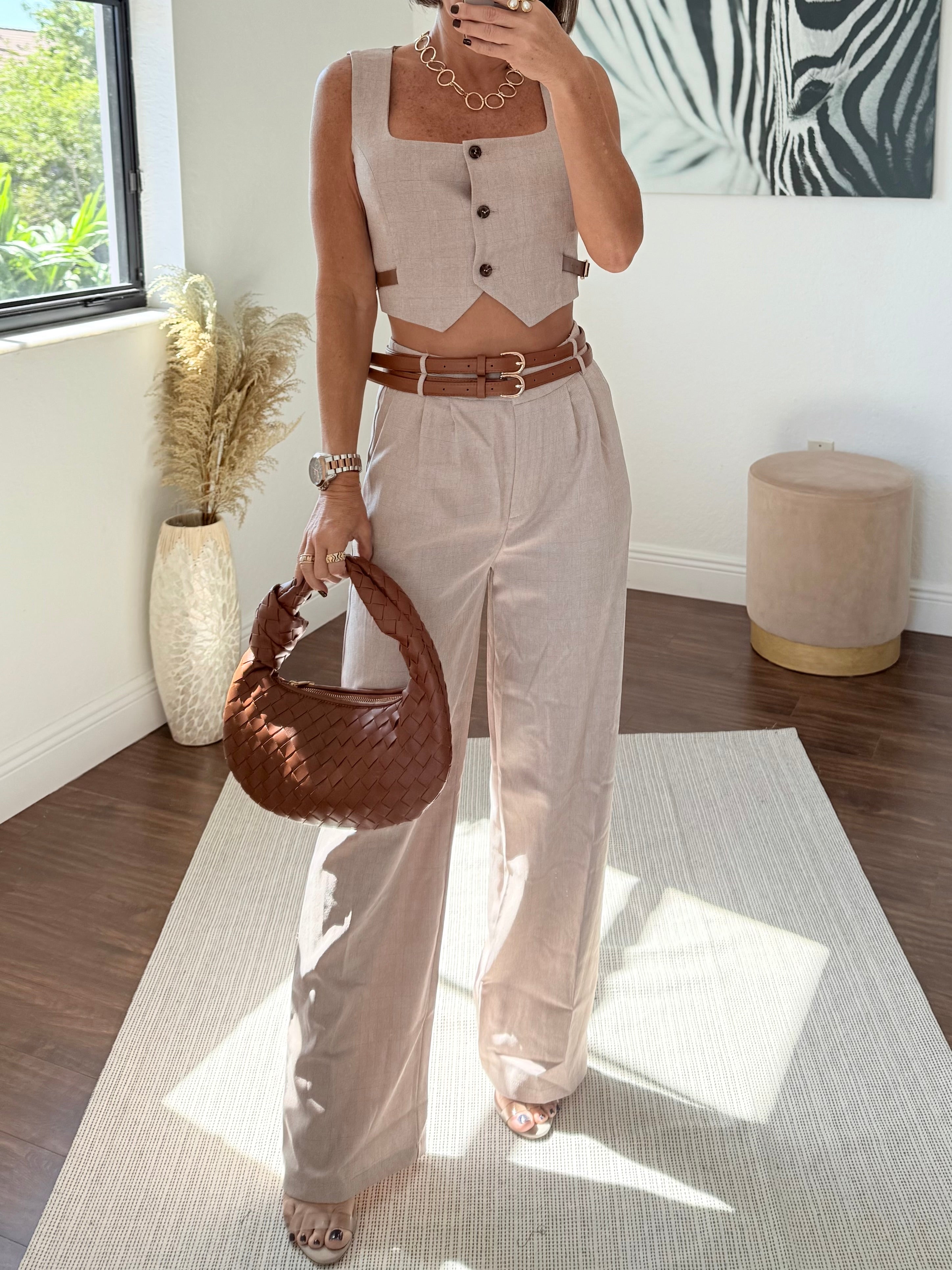 Chic Leather-Detail Set