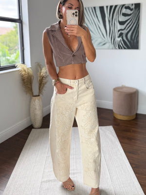 Brown  vest Top