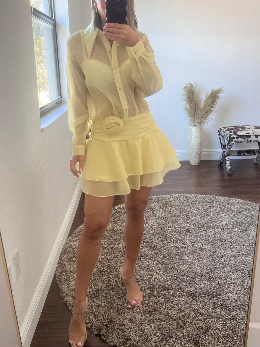 Yellow   Celebrity   mini dress
