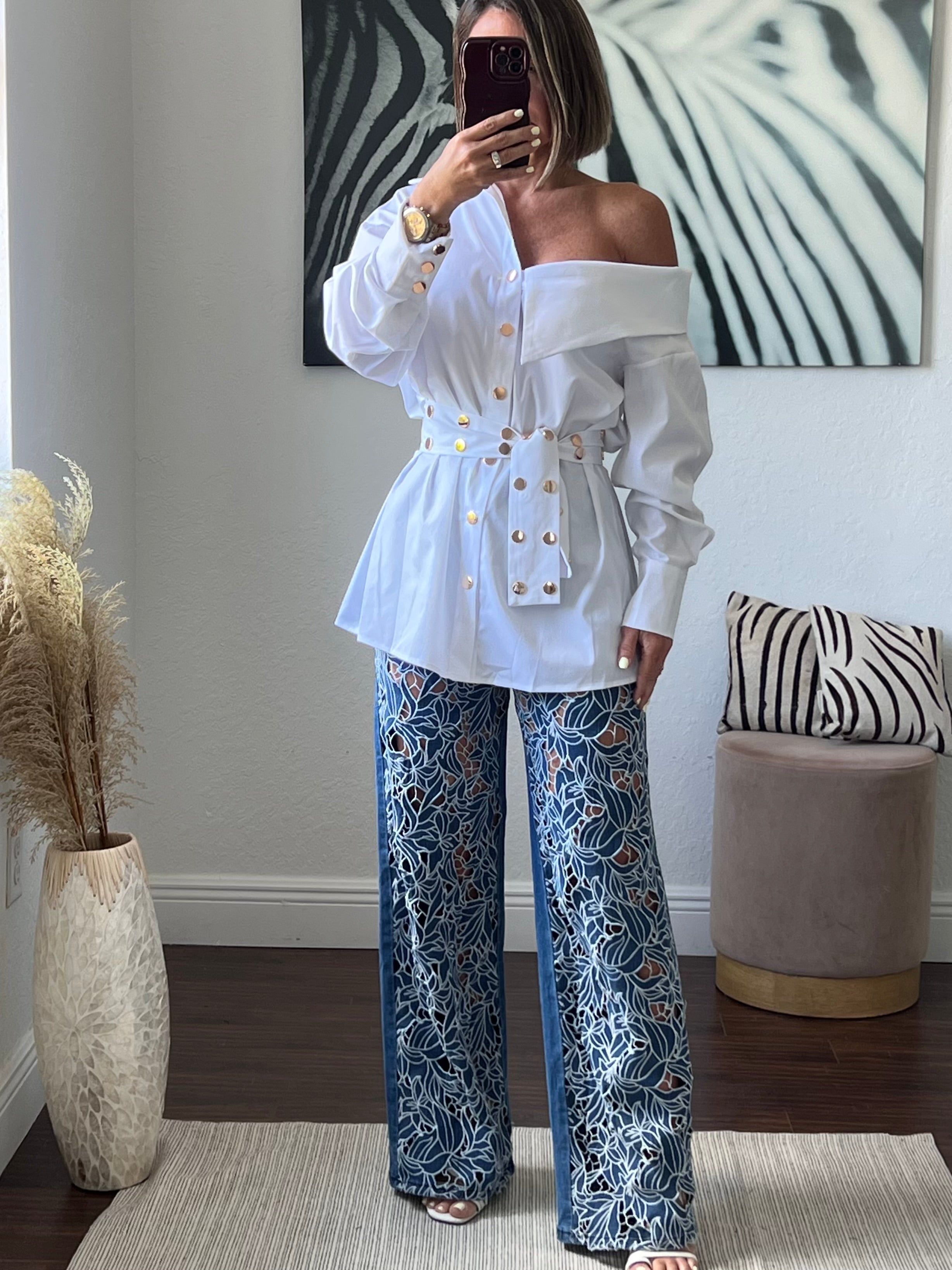 One shoulder blouse