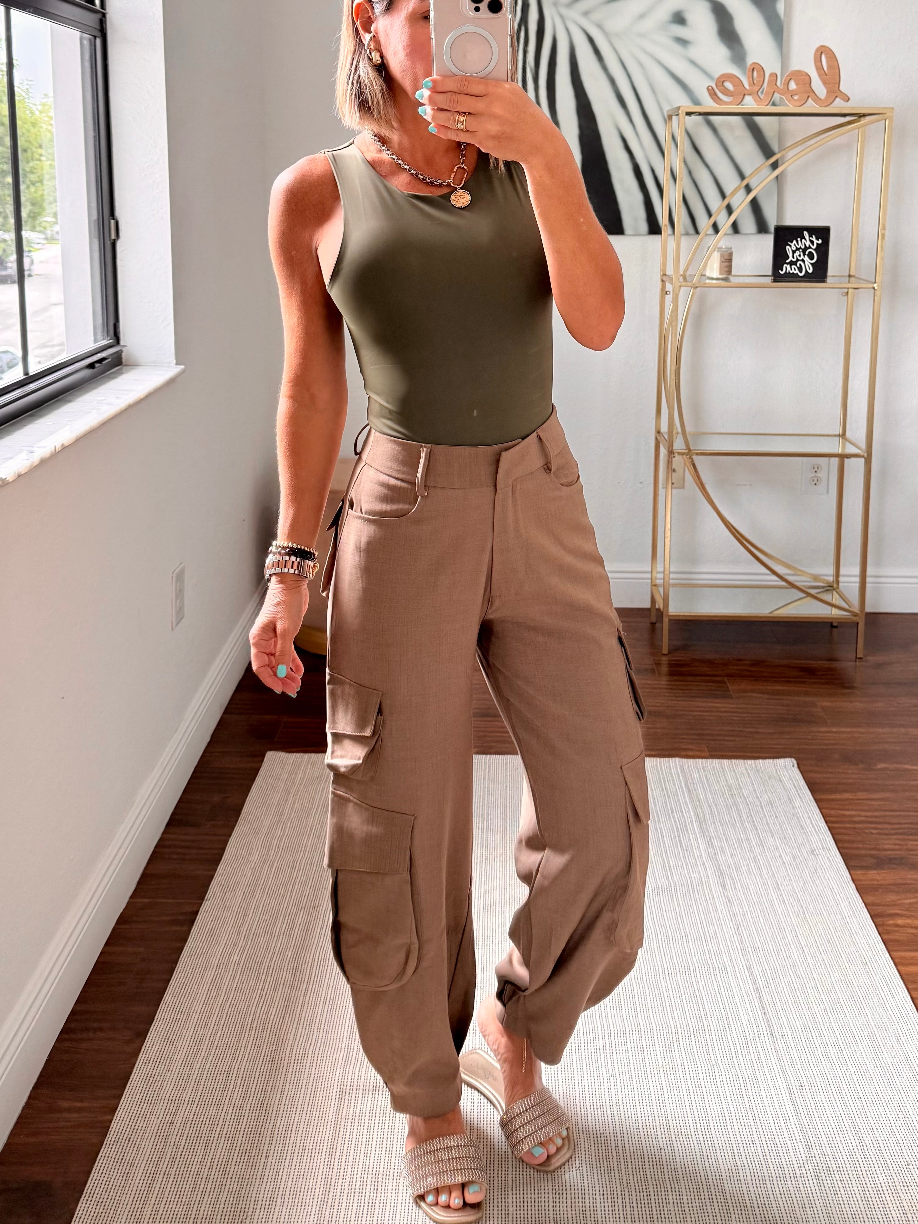 Brown Urban Cargo Jogger Pants