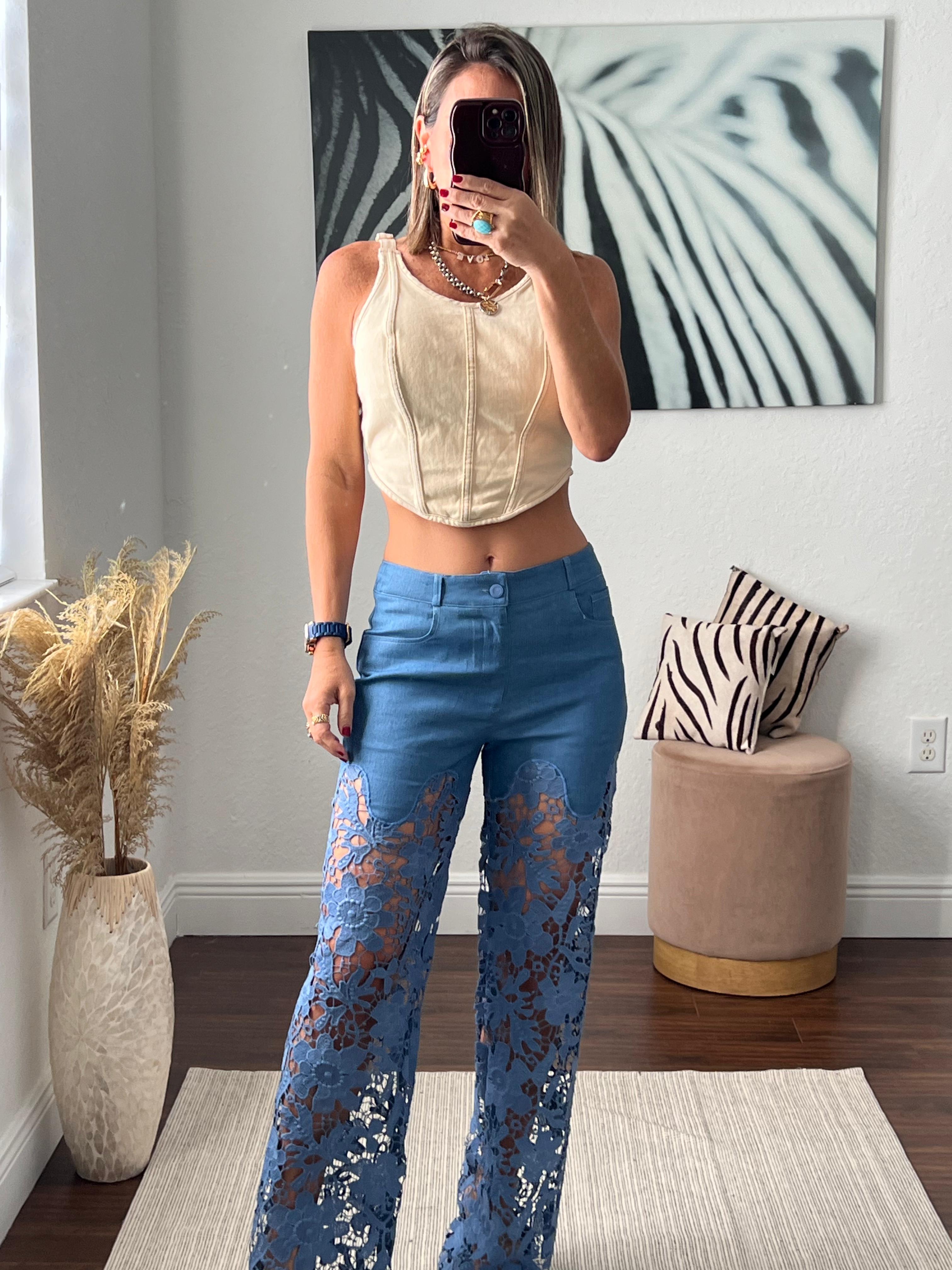 Blue lace    jeans