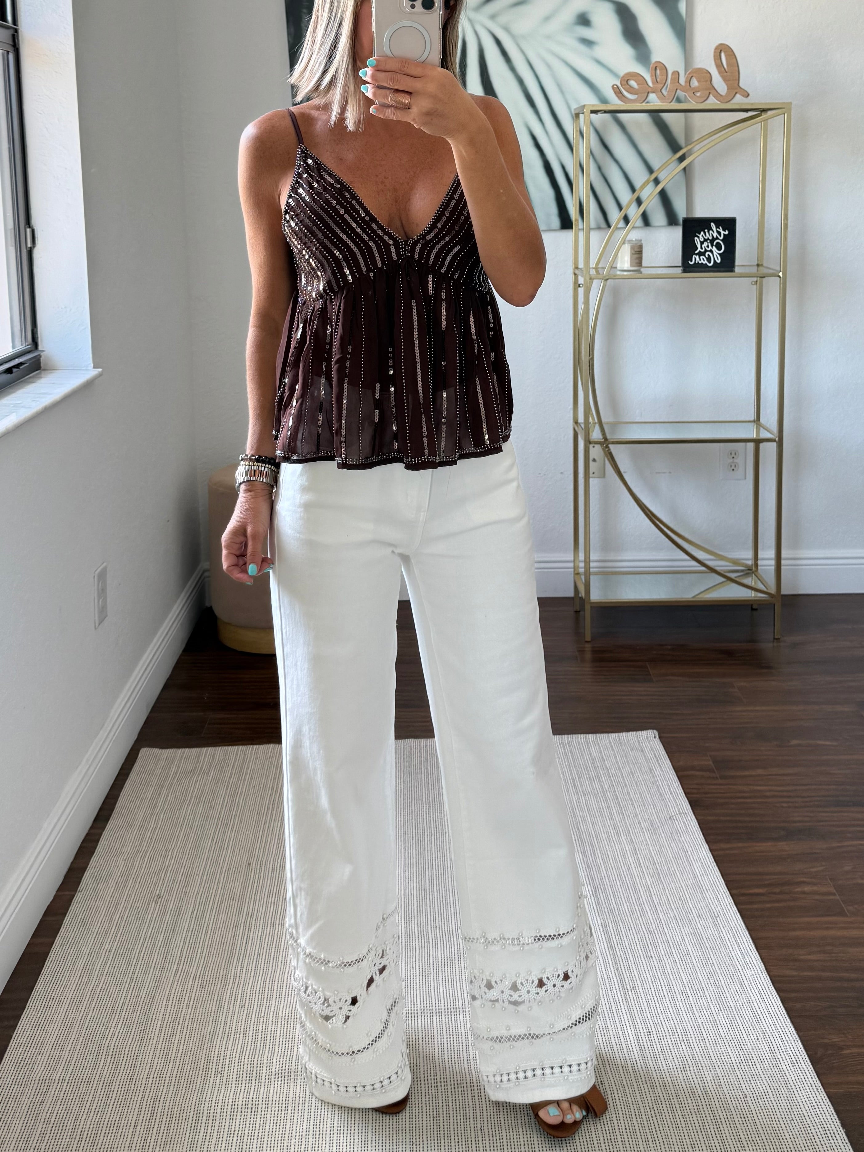 Chiffon Sequin Top – Night Elegance