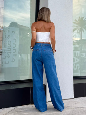 Wide-Leg Baggy Denim Pants