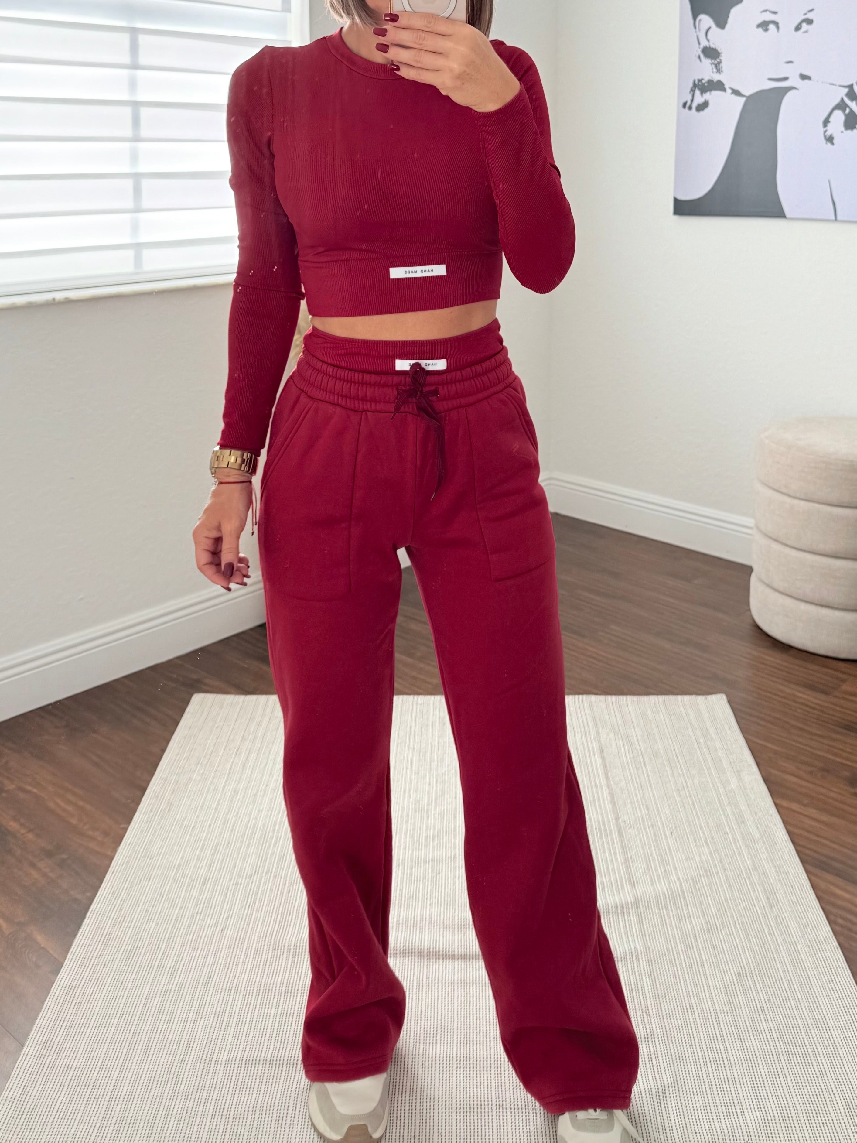 Burgundy  travel set