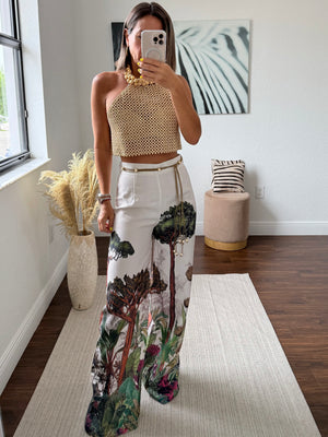 Green  bamboo pant   set