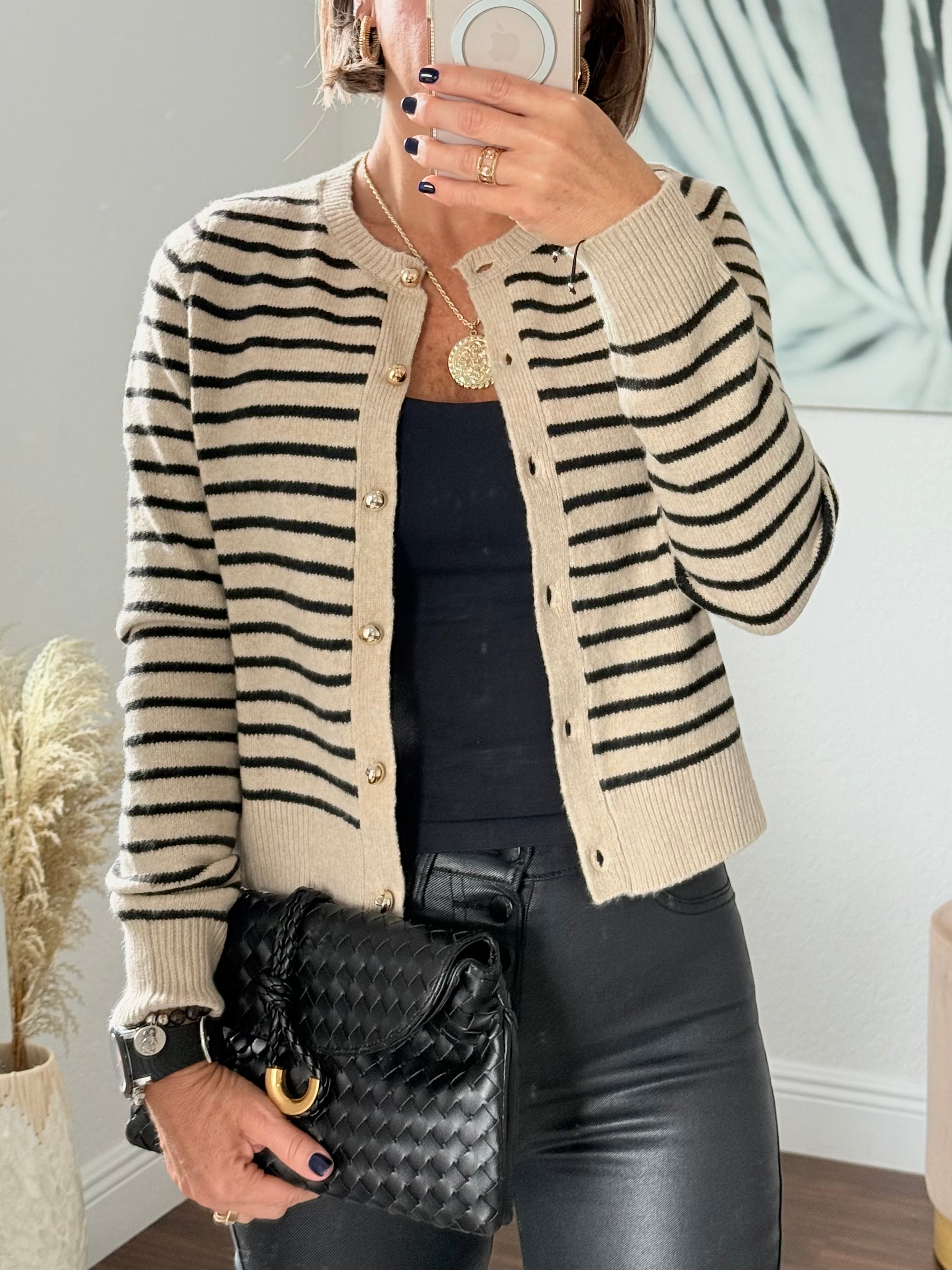 Striped Open Sweater