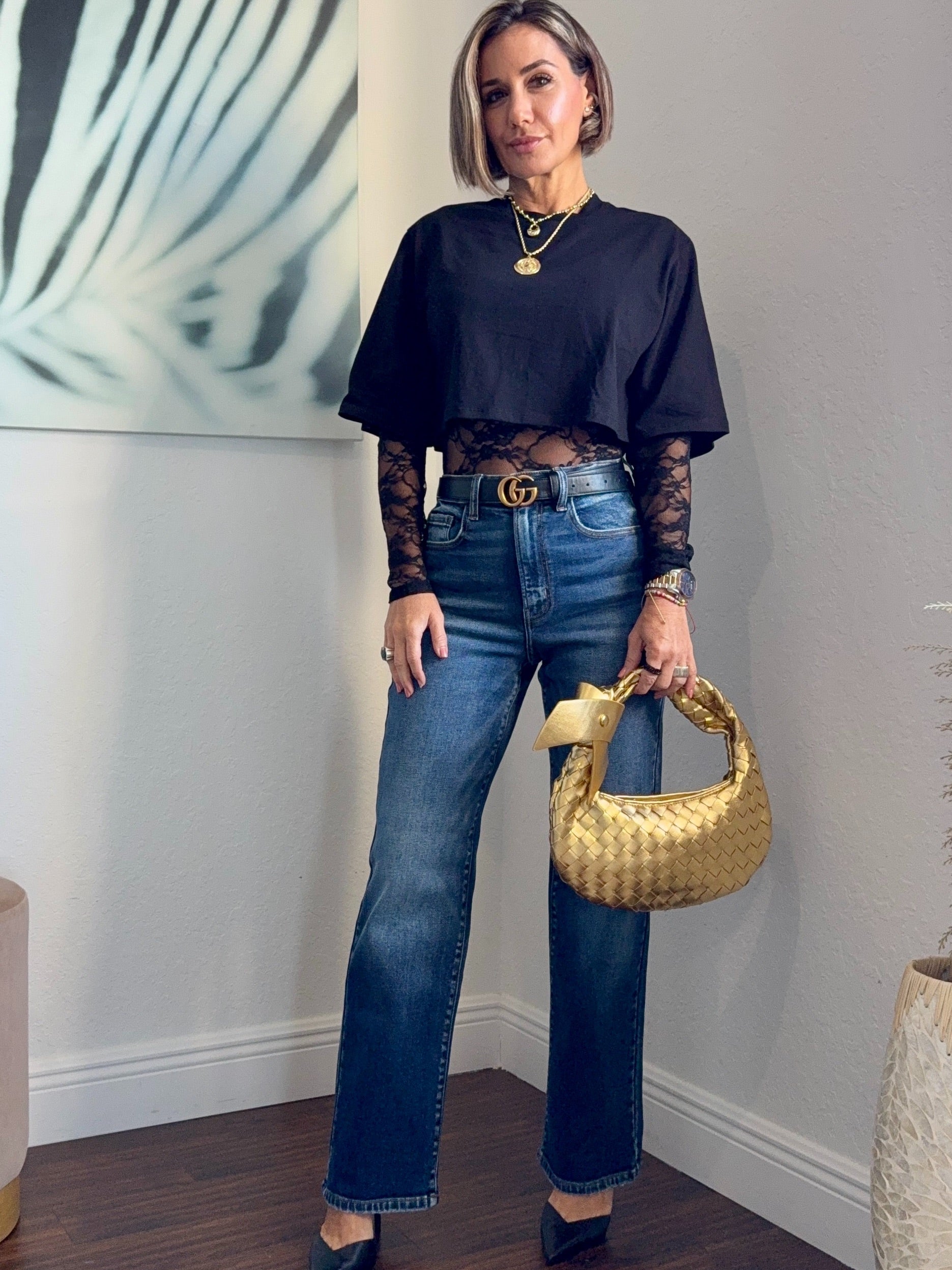 Lace & T-shirt Bodysuit – A Unique Chic Piece