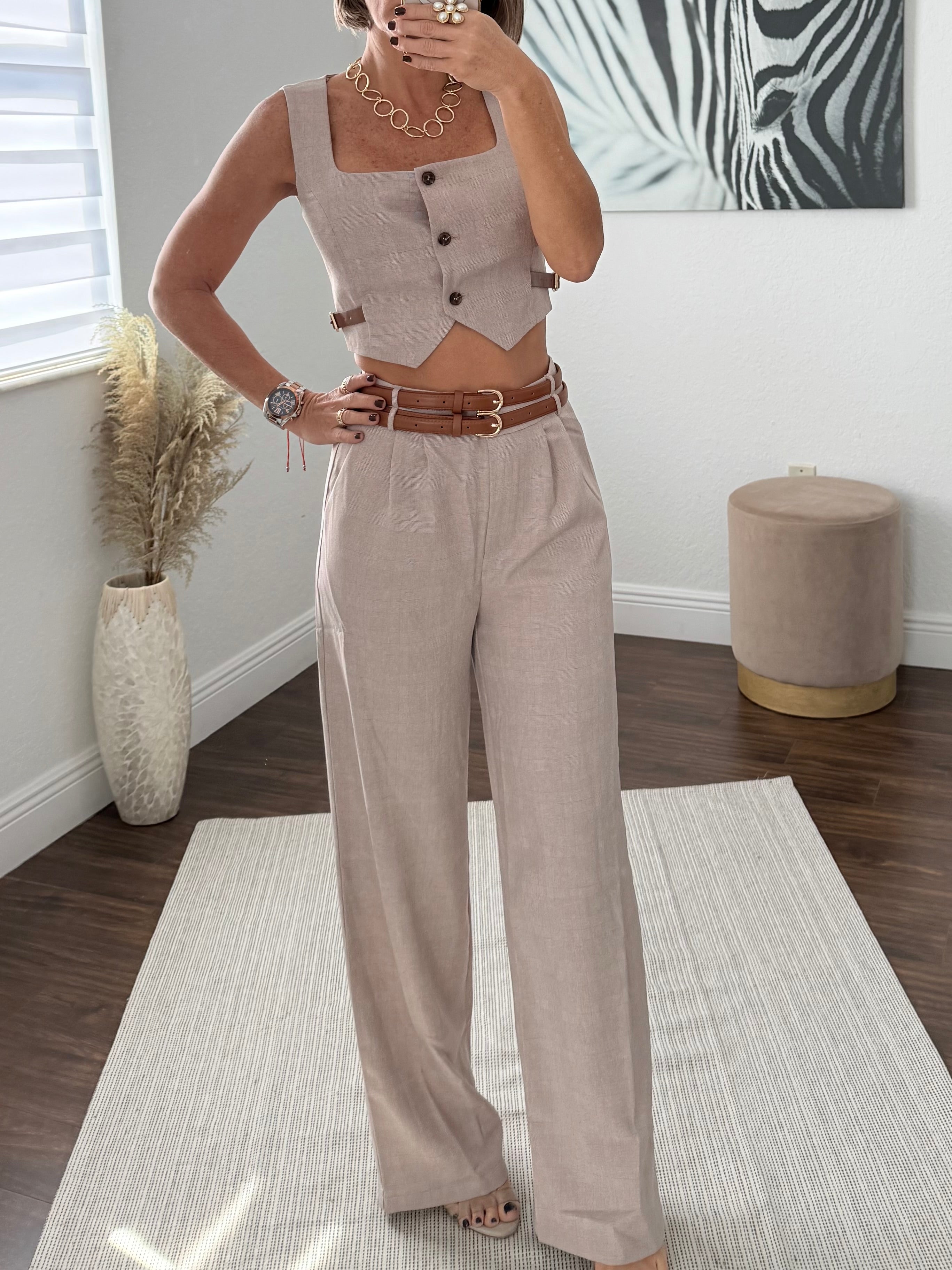 Chic Leather-Detail Set