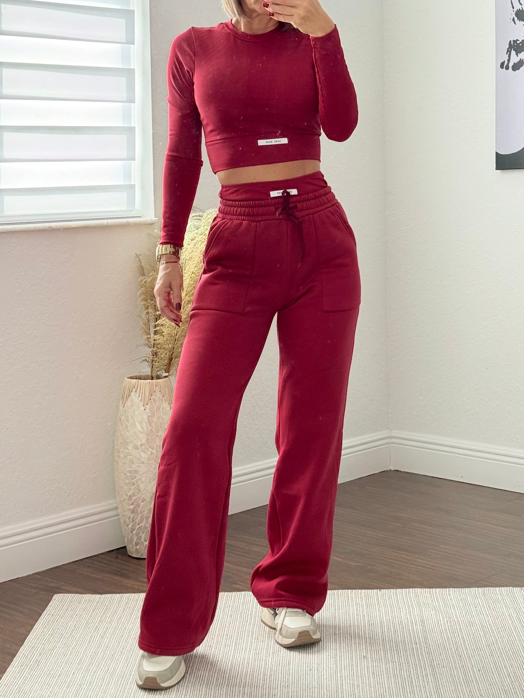 Burgundy  travel set