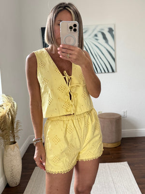Yellow Cherie short set