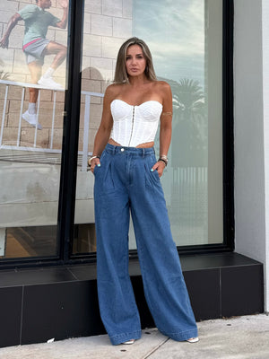 Wide-Leg Baggy Denim Pants
