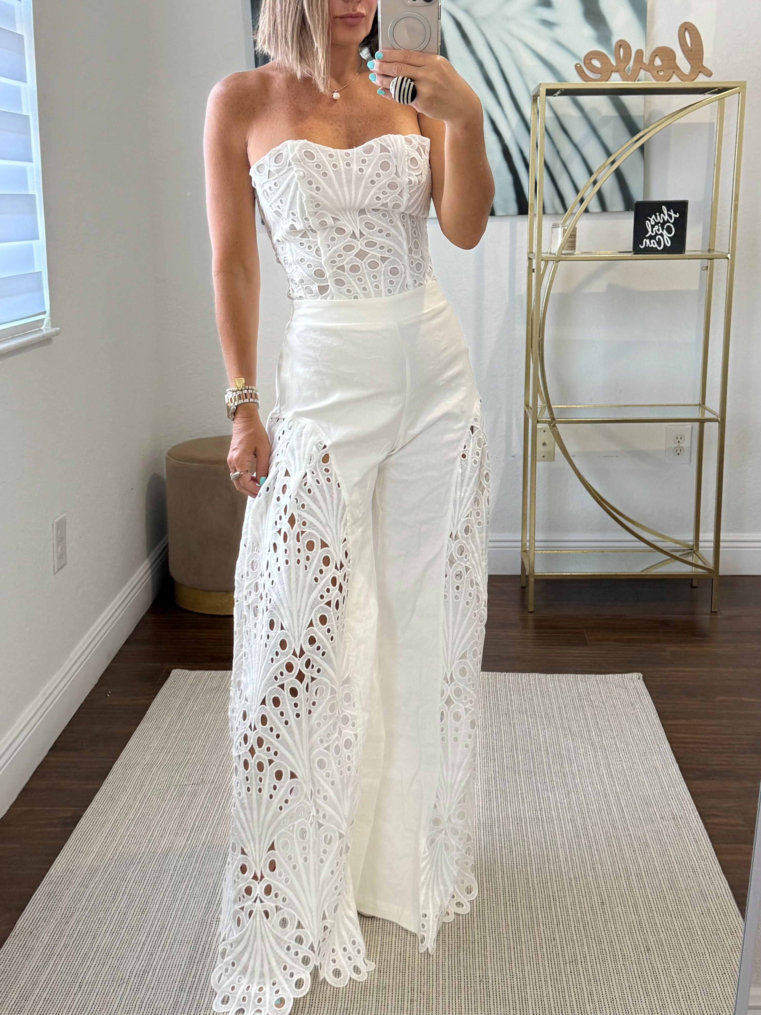 White Lace Wide-Leg Set – Fresh & Effortless Chic
