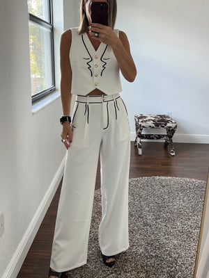 Vogue vibes  vest & PANTS  set