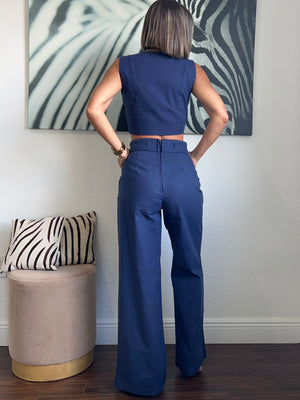 Blue pétalo pants   set