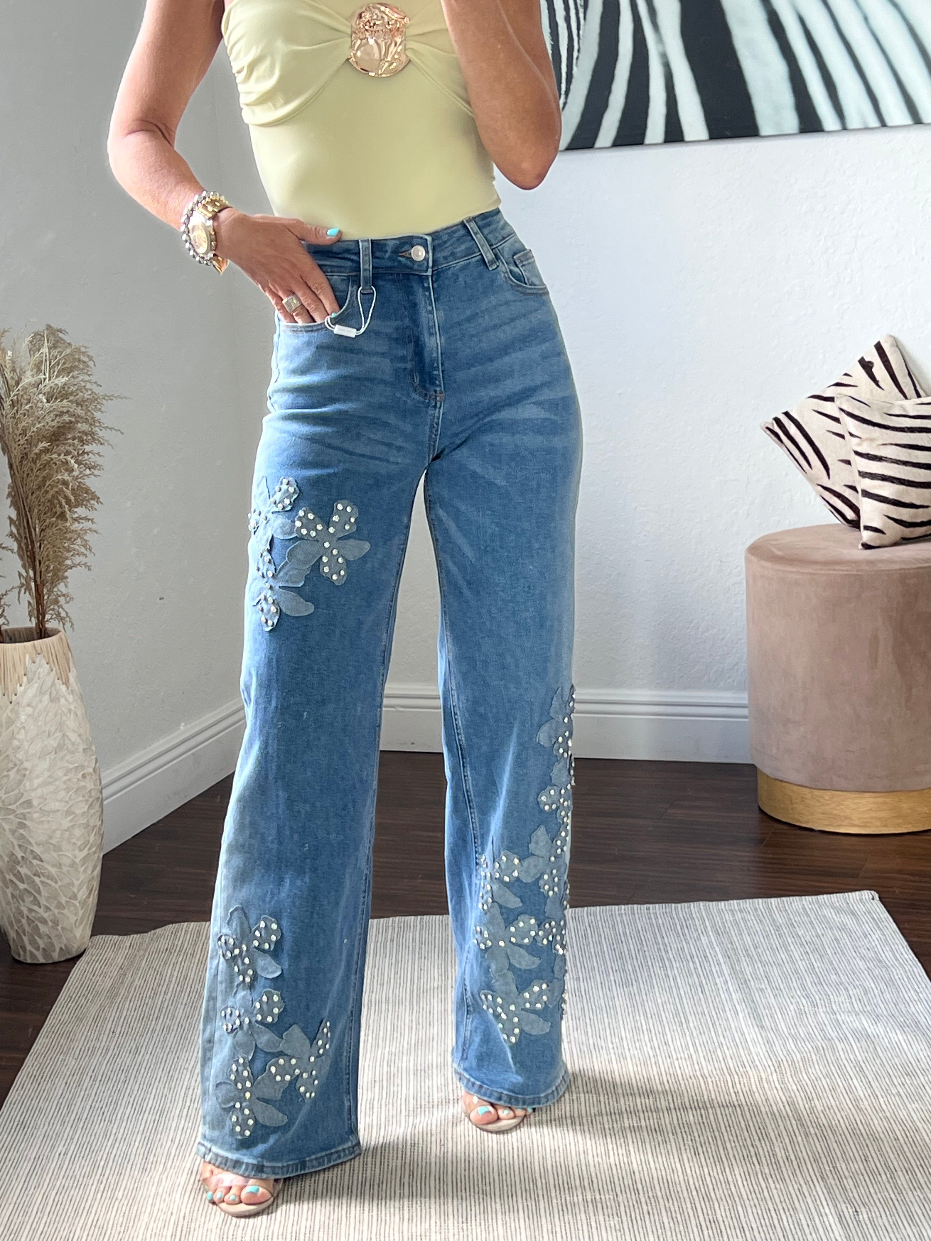 Flowers    jeans