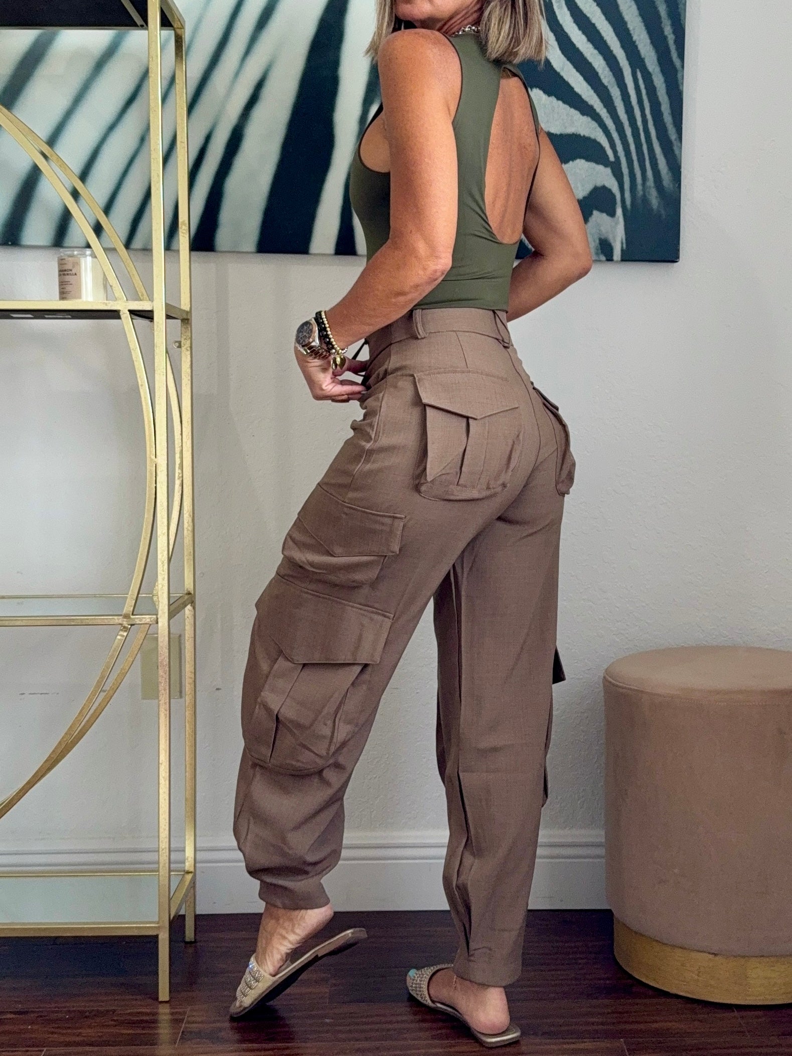 Brown Urban Cargo Jogger Pants