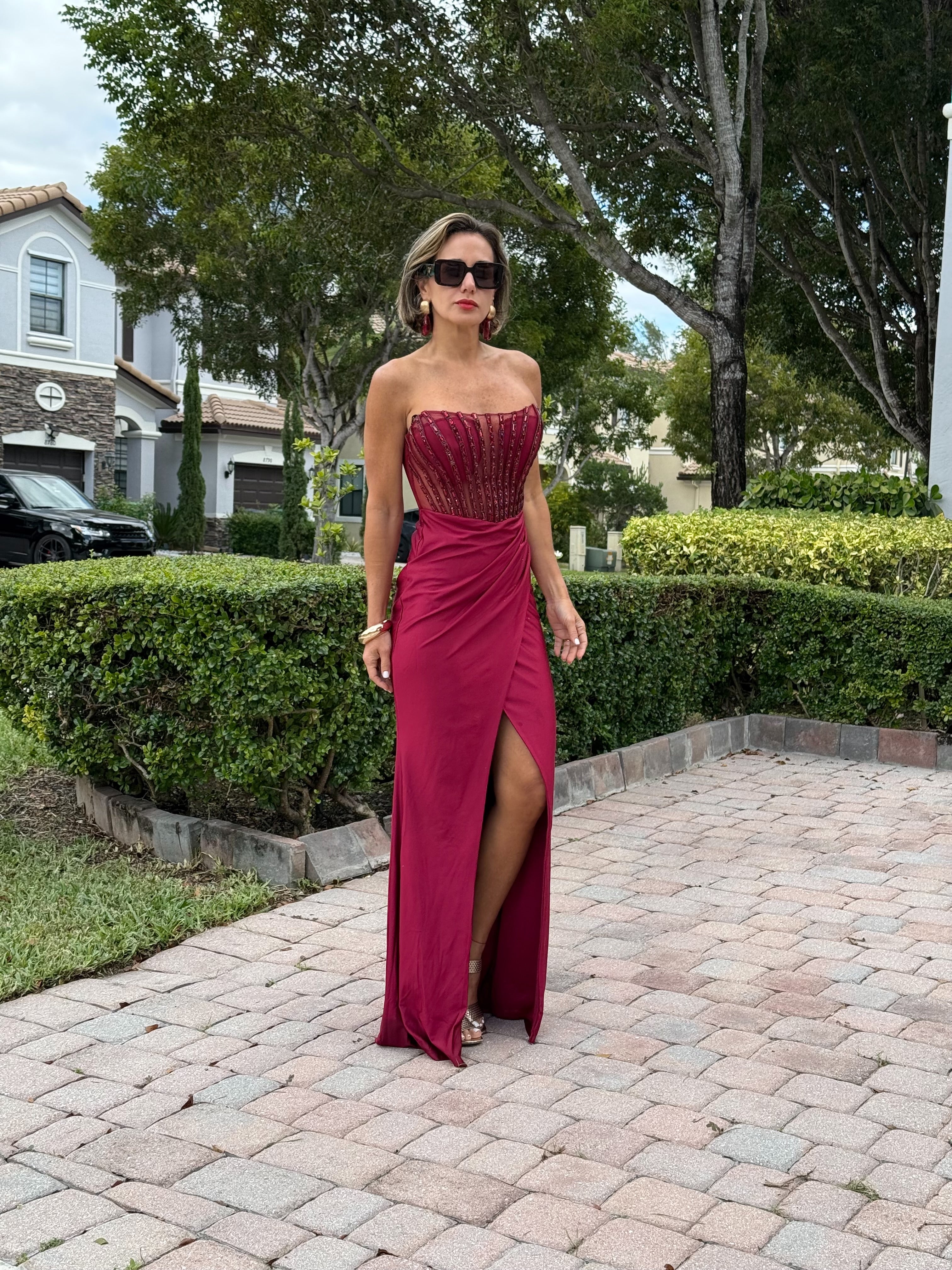 ✨ Embellished Party Dress with Lace-Up Back — Shine with Elegance