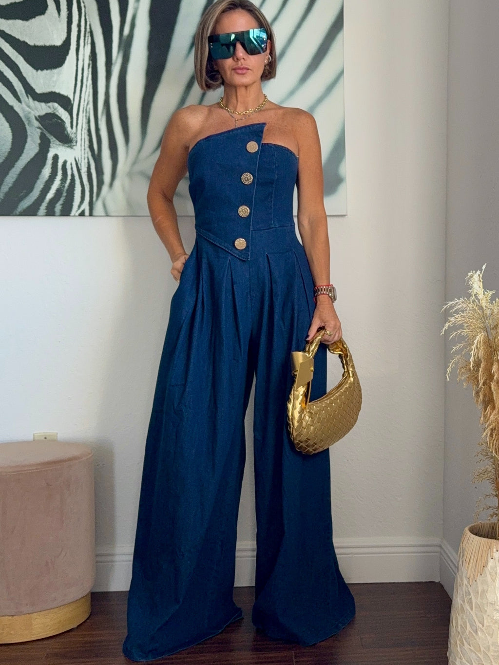 Jumpsuit Denim Chic Strapless