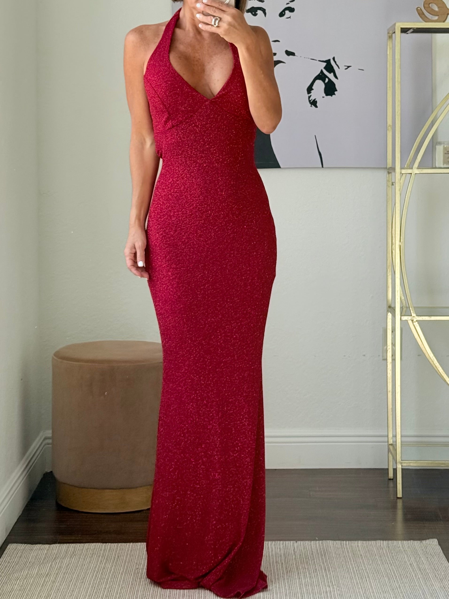 Scarlet Shine Maxi Dress