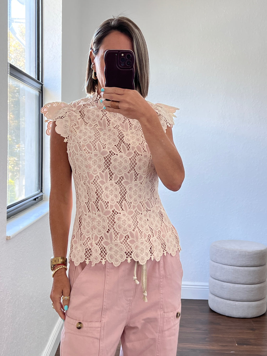 Pink Embroidered top