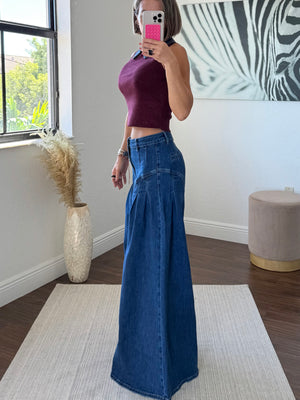 Dark Blue Wide-Leg Jeans – On Trend