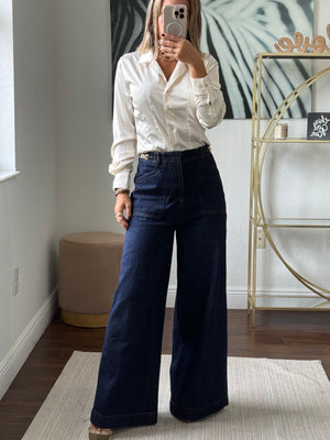 Silk Blouse with Subtle Shine and Tailored Waist