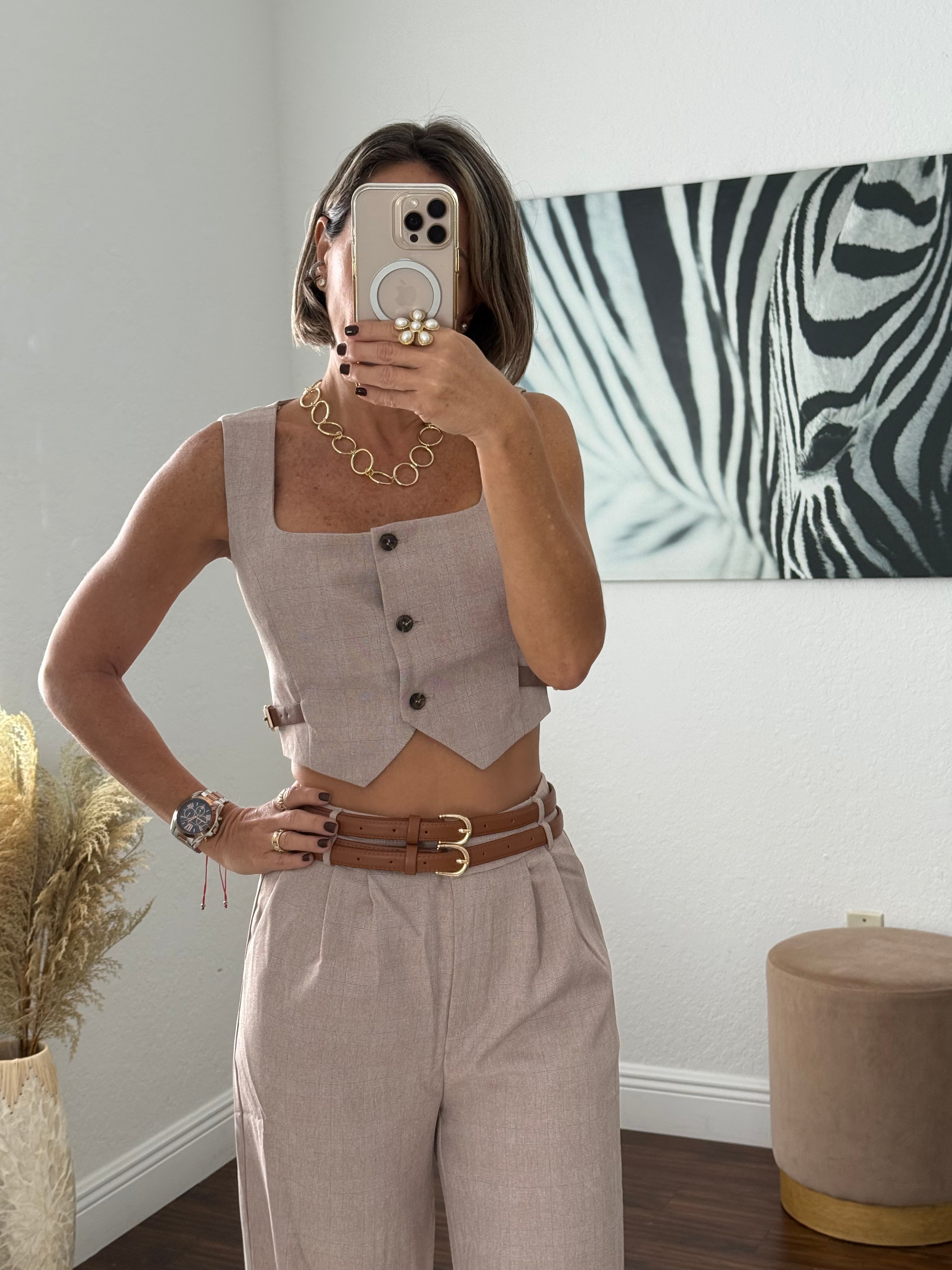 Chic Leather-Detail Set