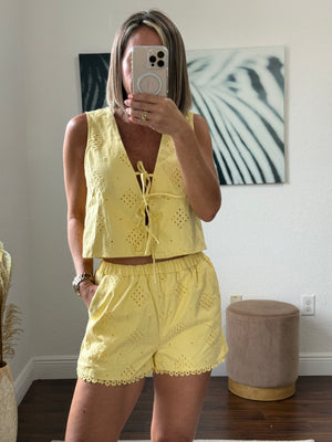 Yellow Cherie short set