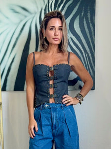 Modern Suede Corset – Luxe Golden Touch