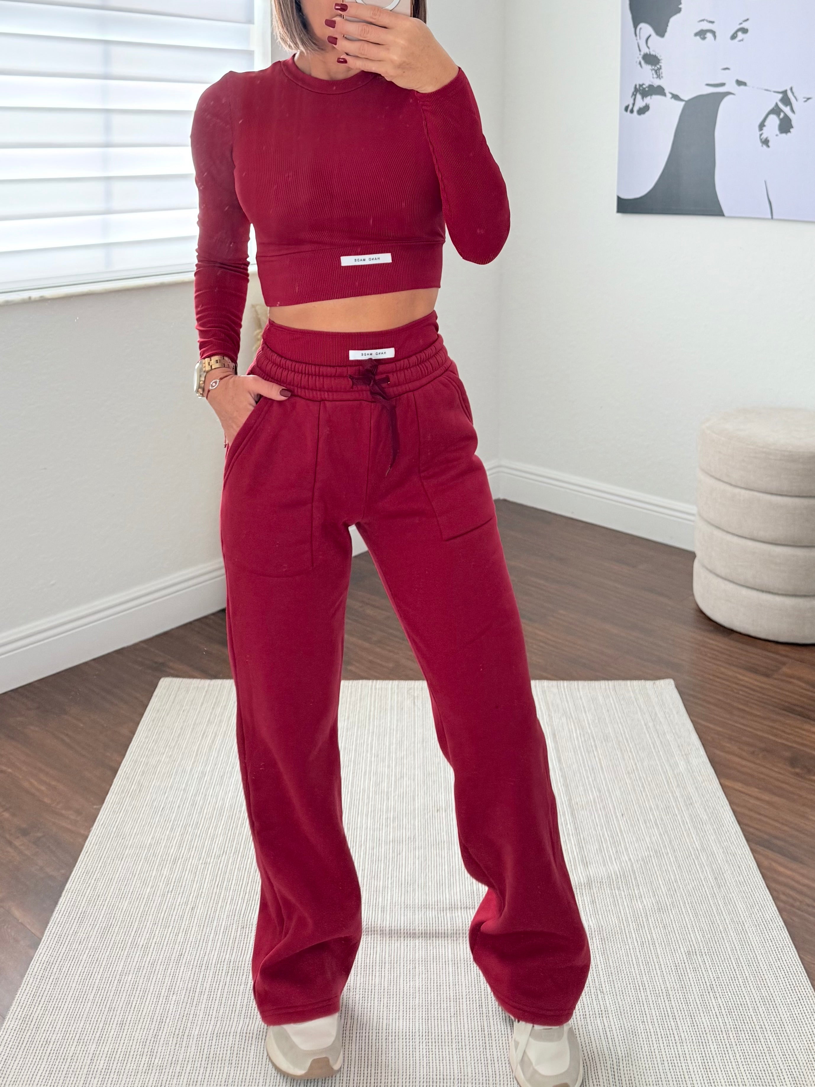 Burgundy  travel set