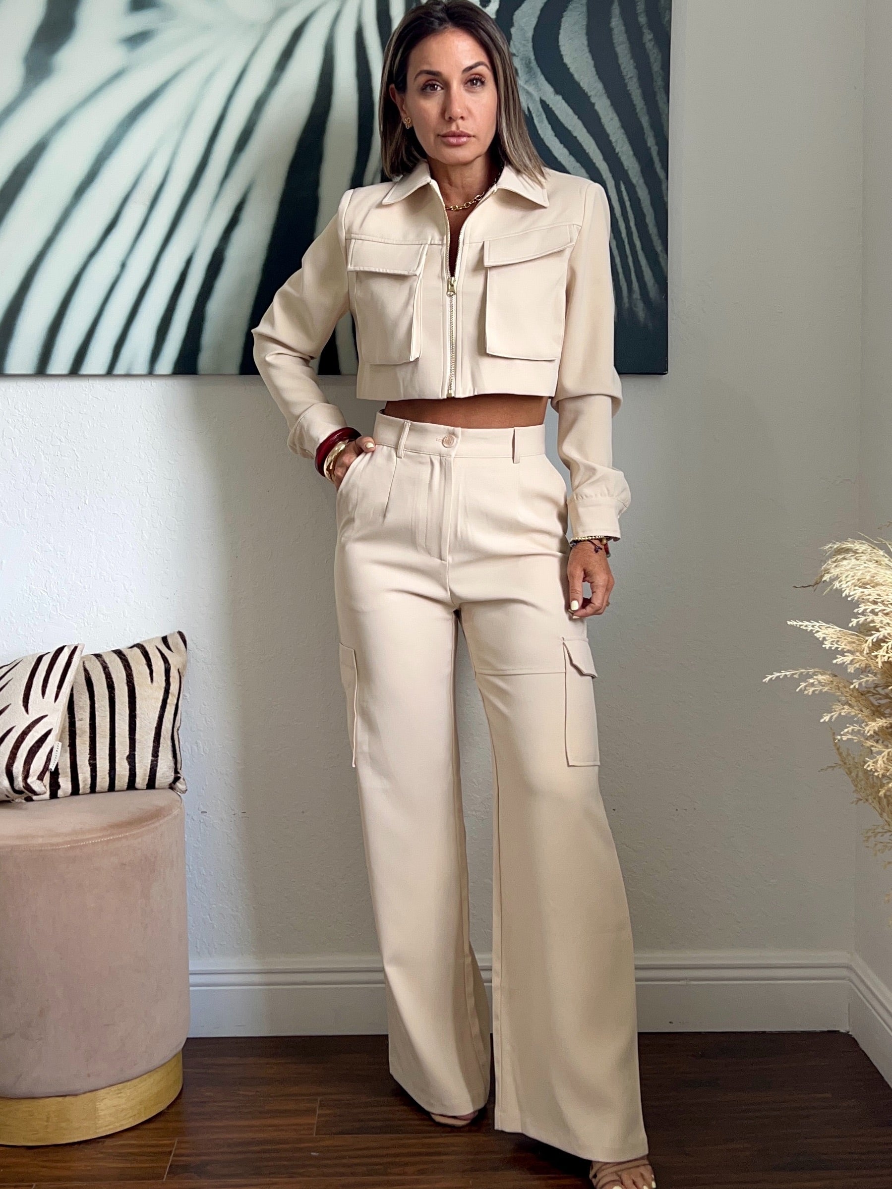 Beige Vogue   Jacket  & PANTS  set
