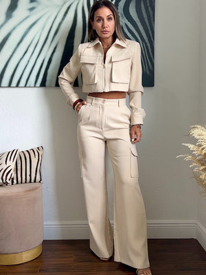Beige Vogue   Jacket  & PANTS  set