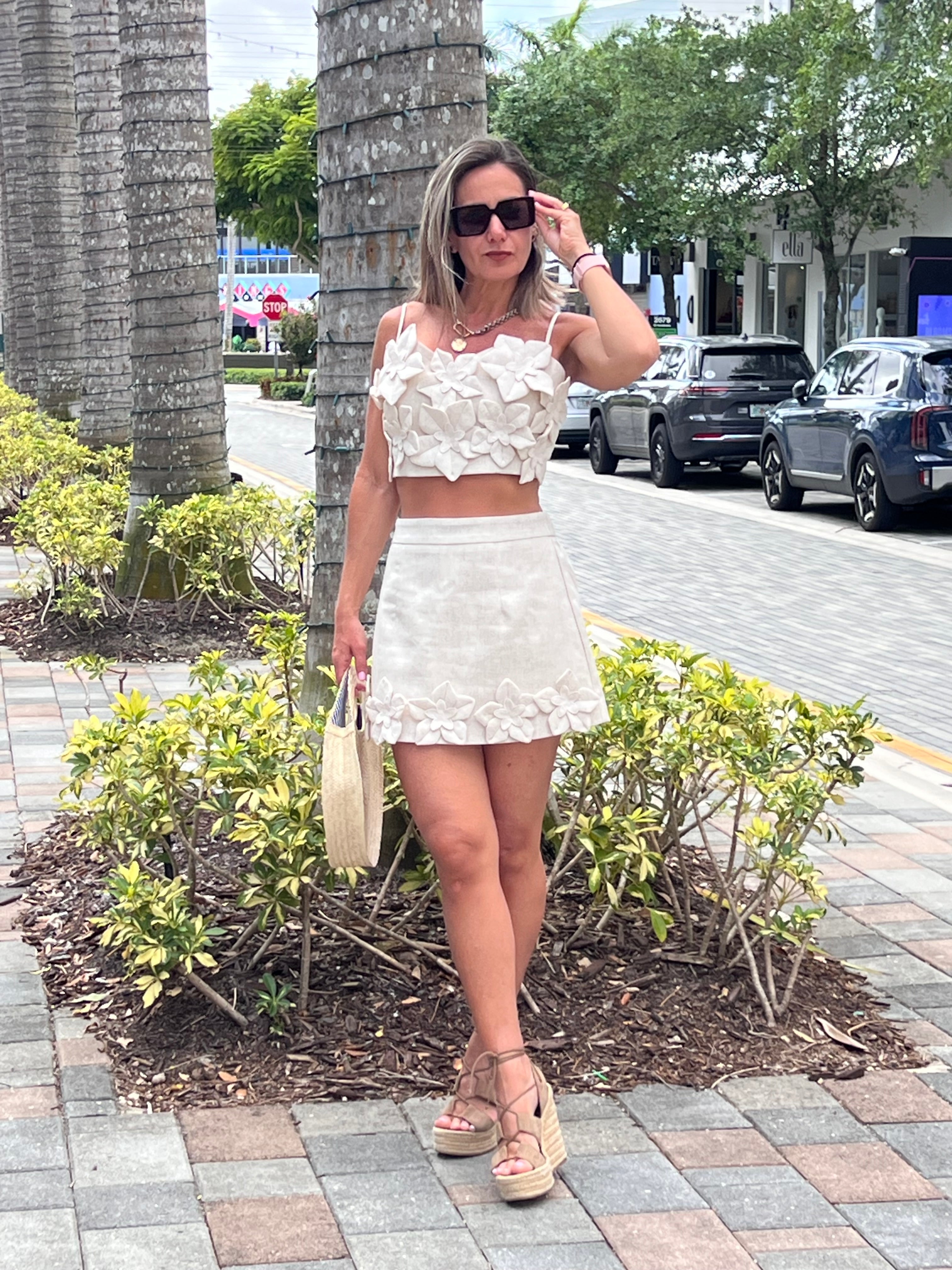 Roses Skirt and top Matching Set