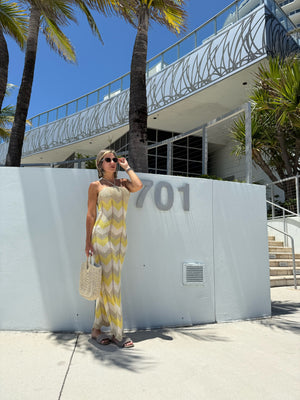 Knit yellow    dress