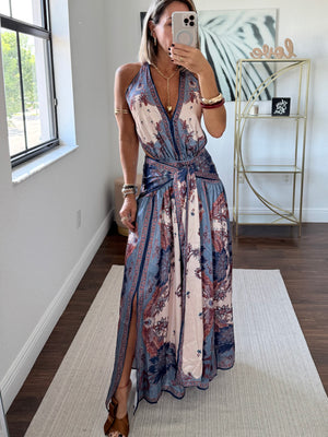 Chic Printed Silk Dress – Daytime Elegance