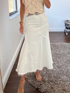 White   denim skirt