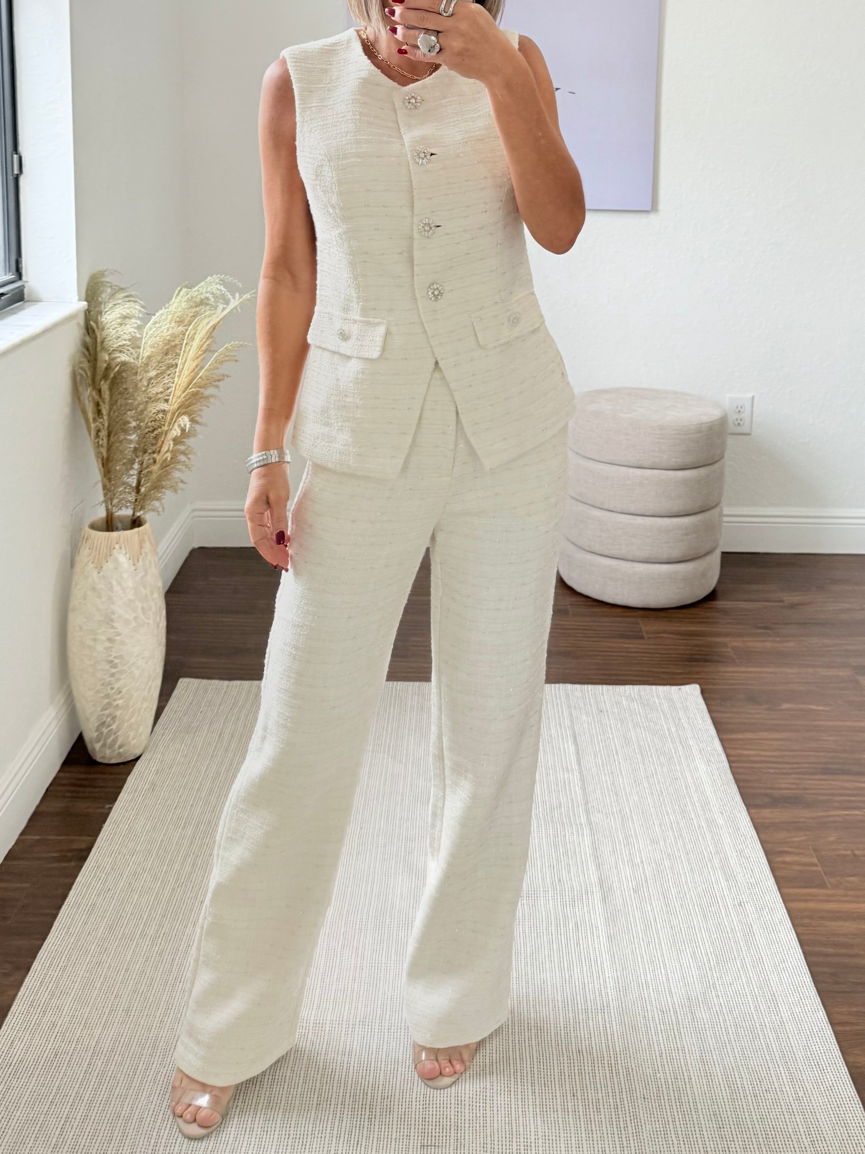 Luxury Tweed Set – Vest & Pants Edition