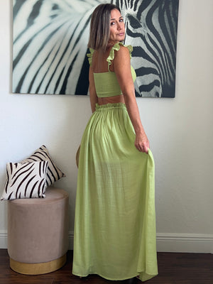 Green Mikonos  long skirt set