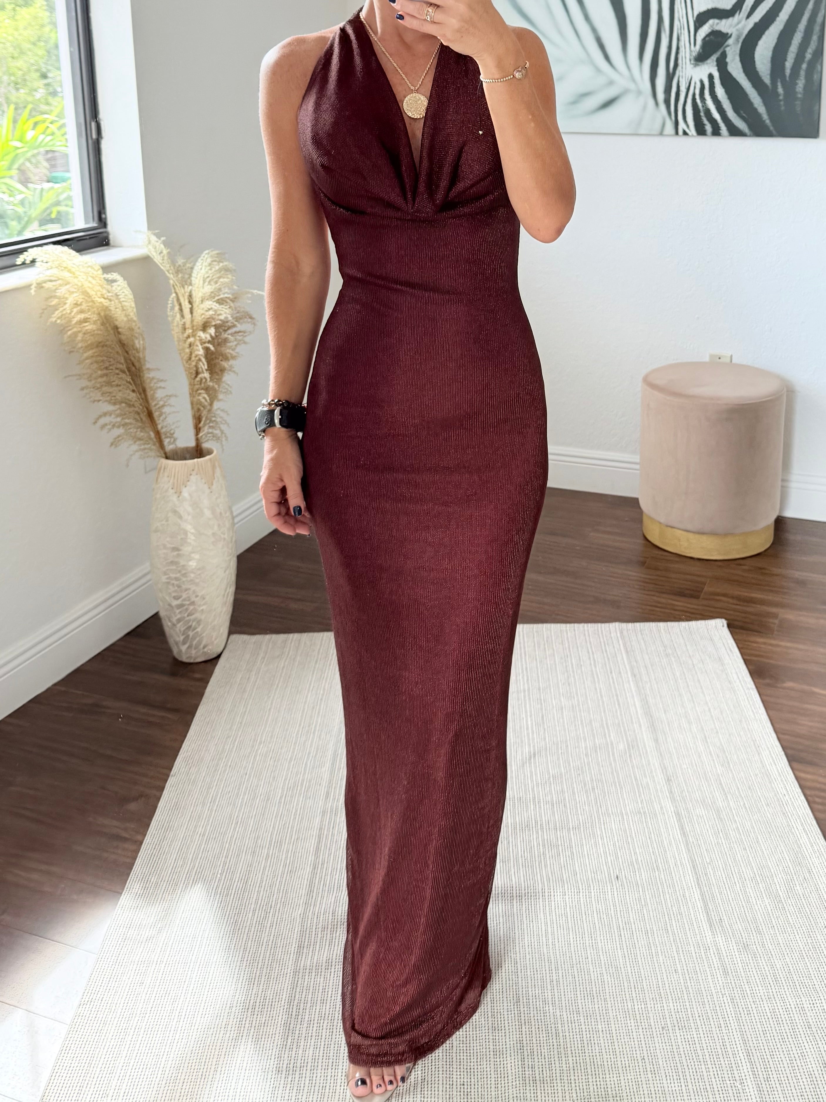 Long Shimmer Evening Dress