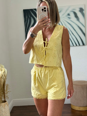 Yellow Cherie short set
