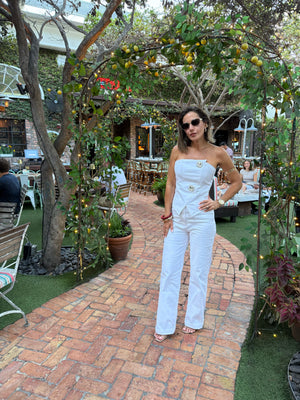 White   Taylor  set with strapless vest