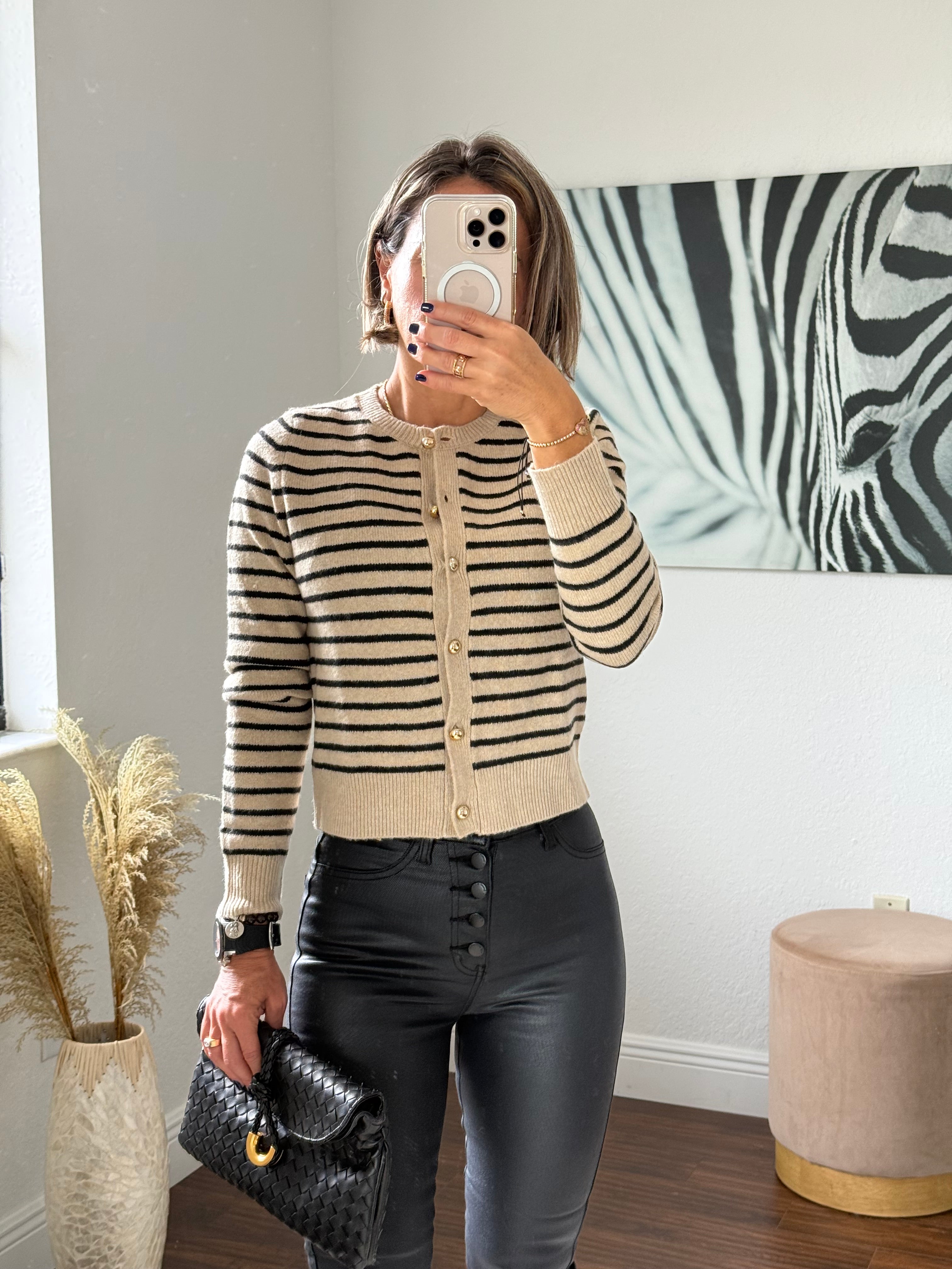Striped Open Sweater
