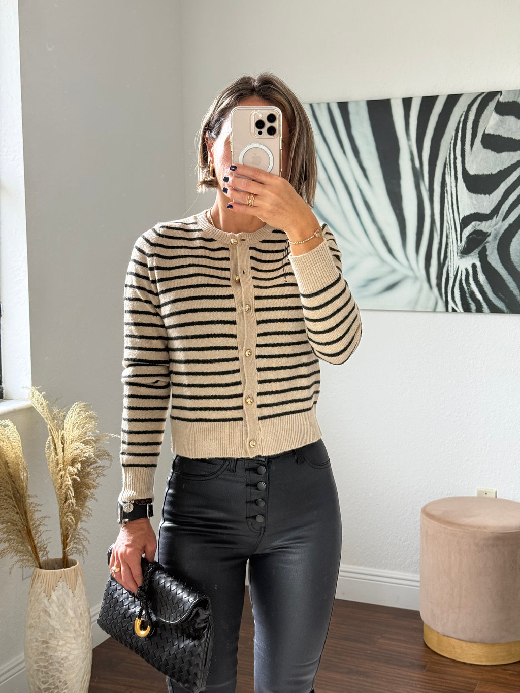 Striped Open Sweater
