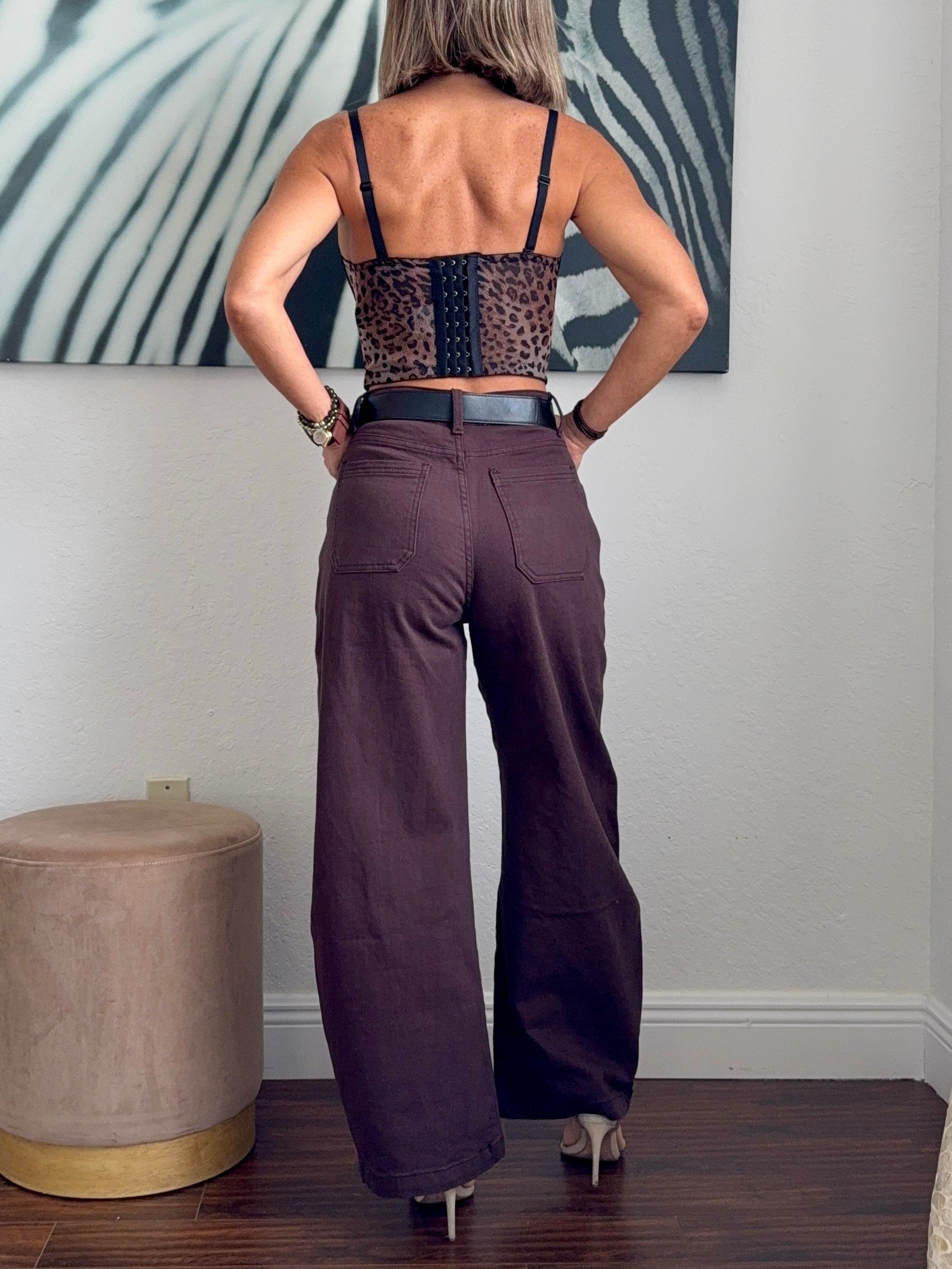 Animal Print Mesh Corset Top with Adjustable Straps