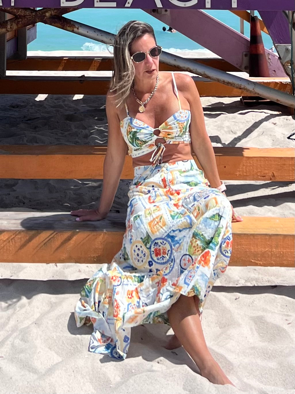 Mikonos  long skirt set